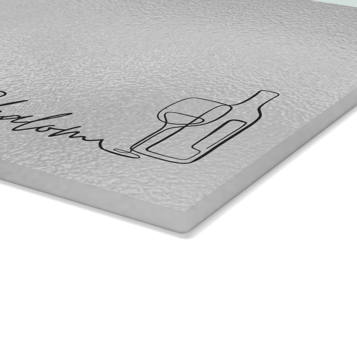 Shabbat Challah Glass Board With Shabbat Shalom Caption - Silver Shades