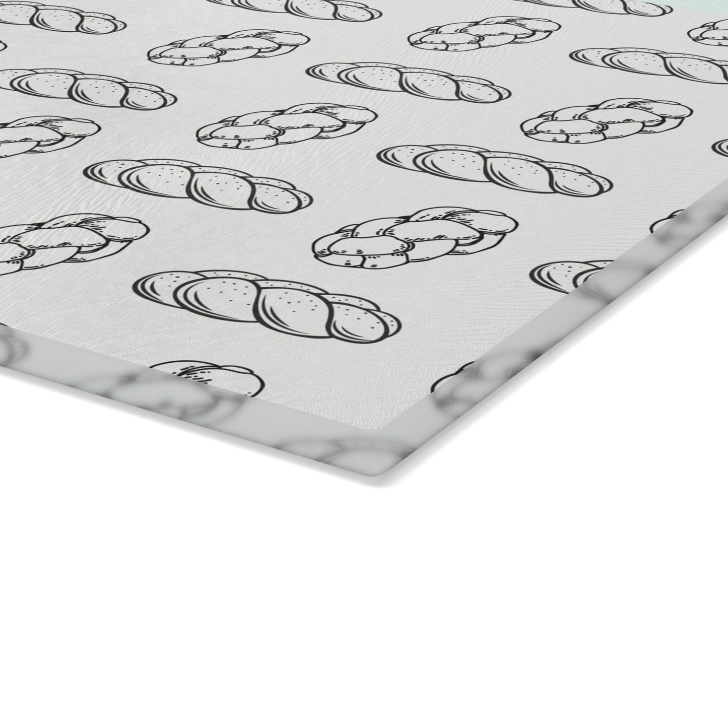 Shabbat Challah Glass Board - Challah Illustrations