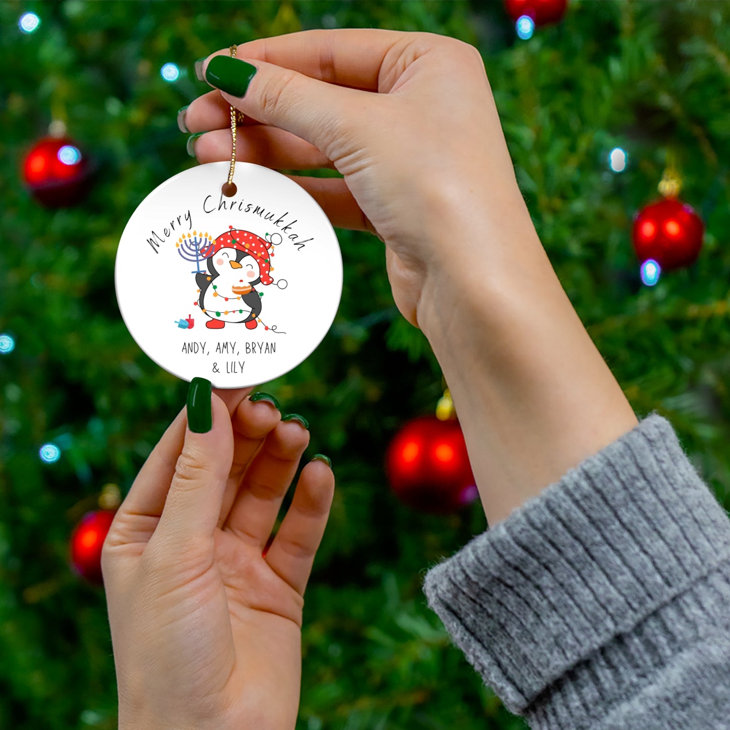 Personalized Chrismukkah Ornament For Hanukkah Christmas Tree