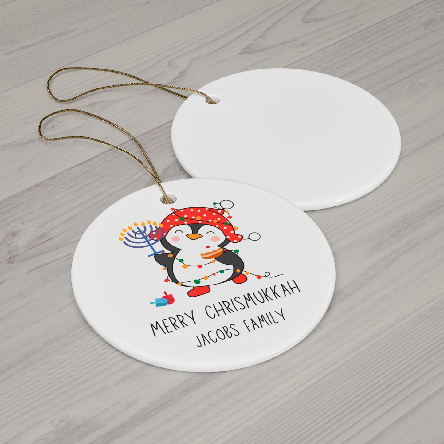 Personalized Chrismukkah Family Ornament For Hanukkah Christmas Tree