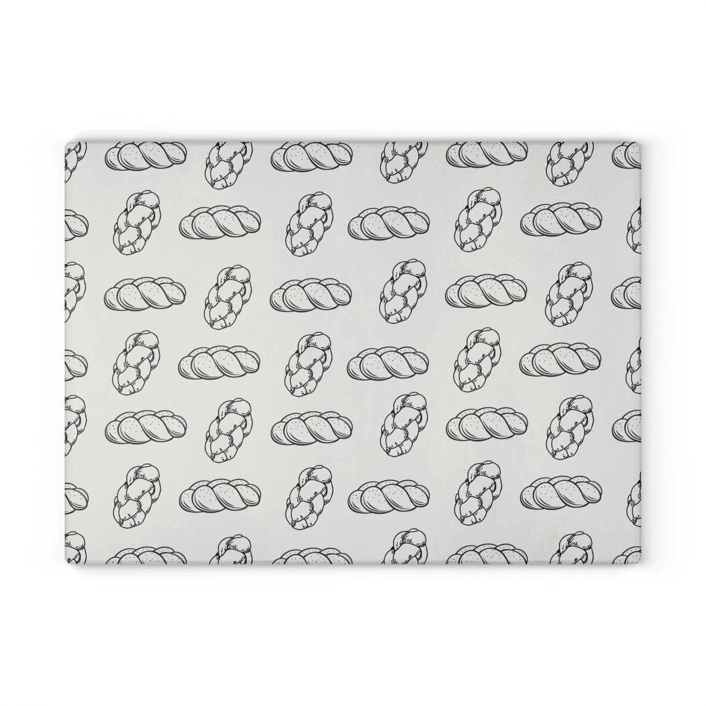Shabbat Challah Glass Board - Challah Illustrations