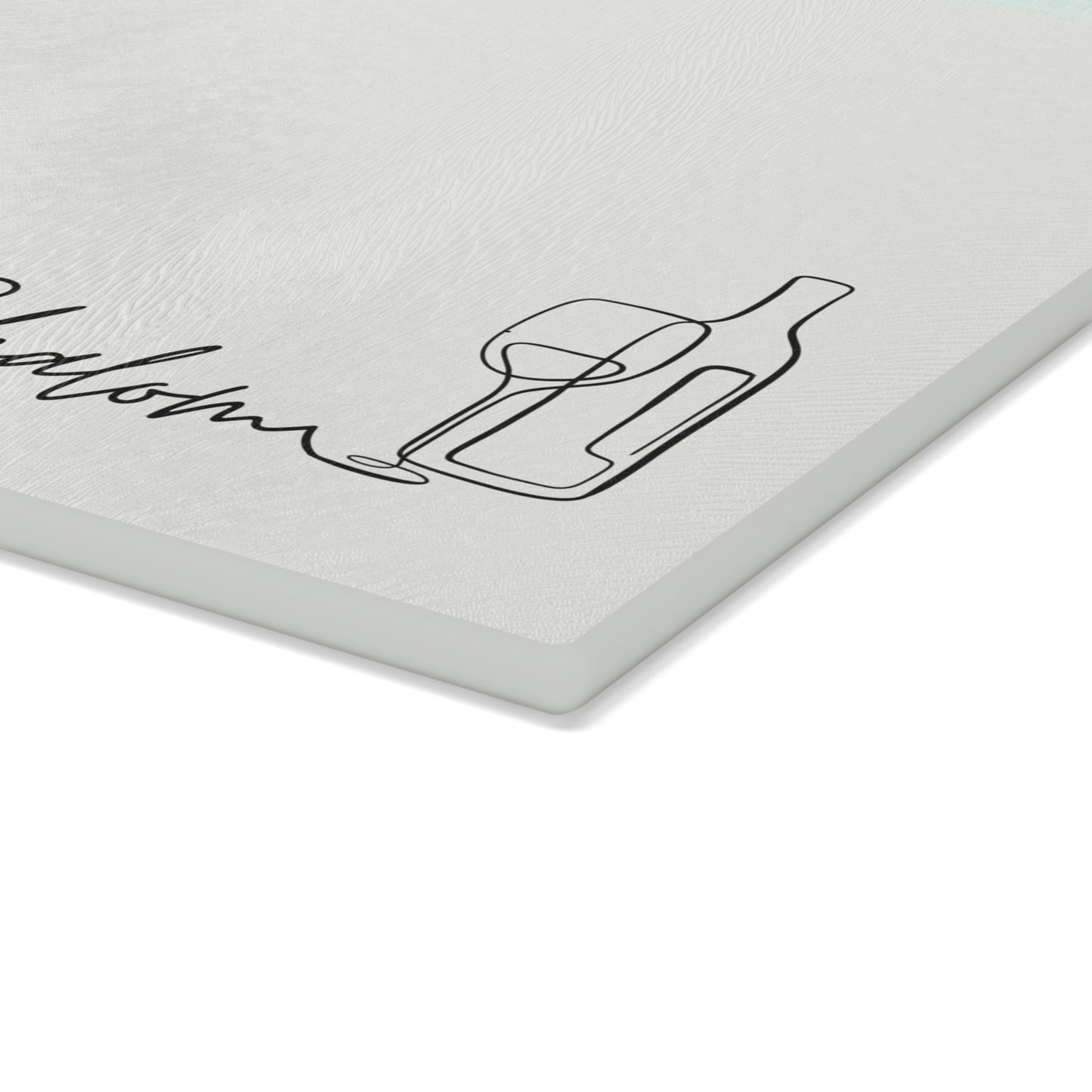 Shabbat Challah Glass Board With Shabbat Shalom Caption - Beige/ Gray shade