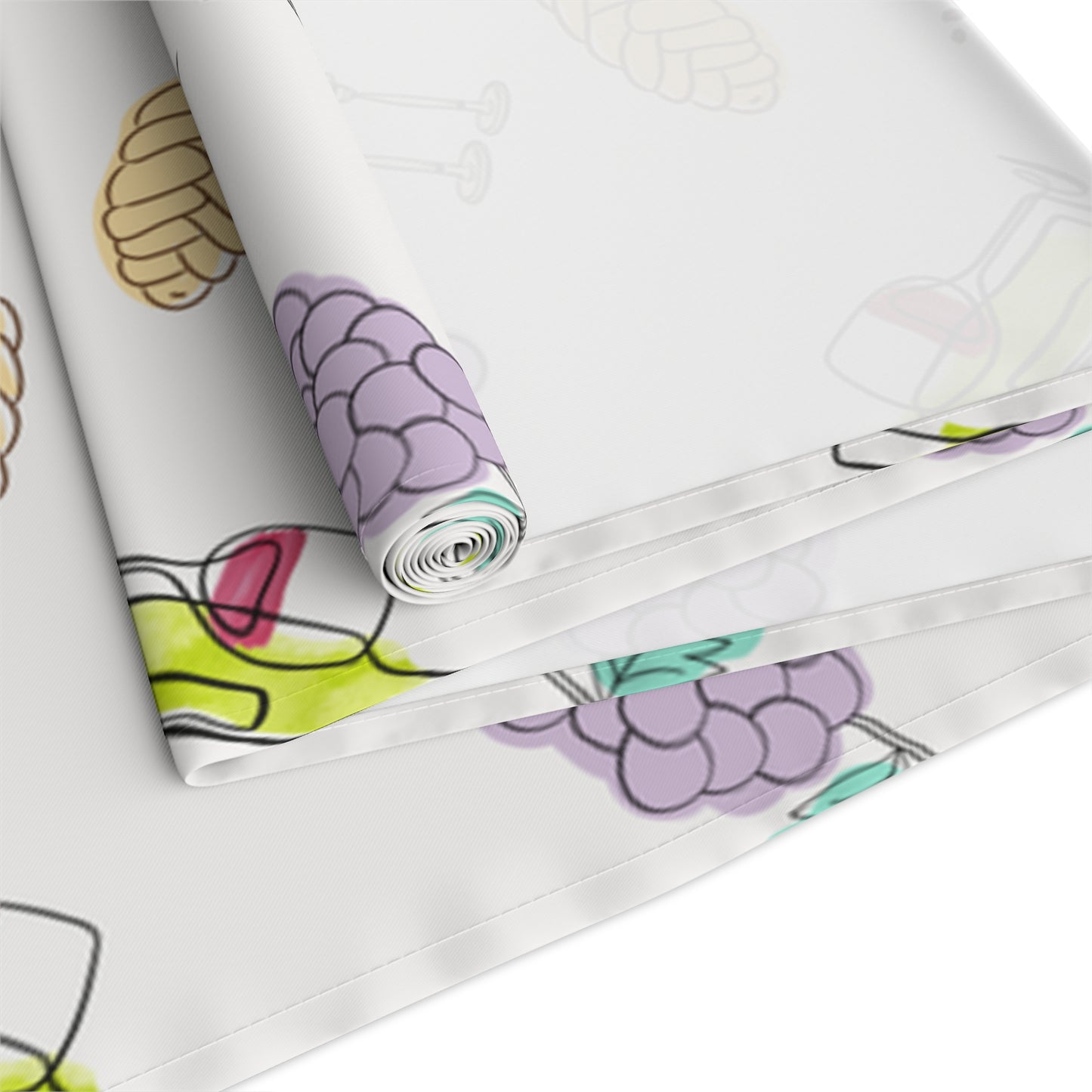 Shabbat Table Runner With Shabbat Illustrations