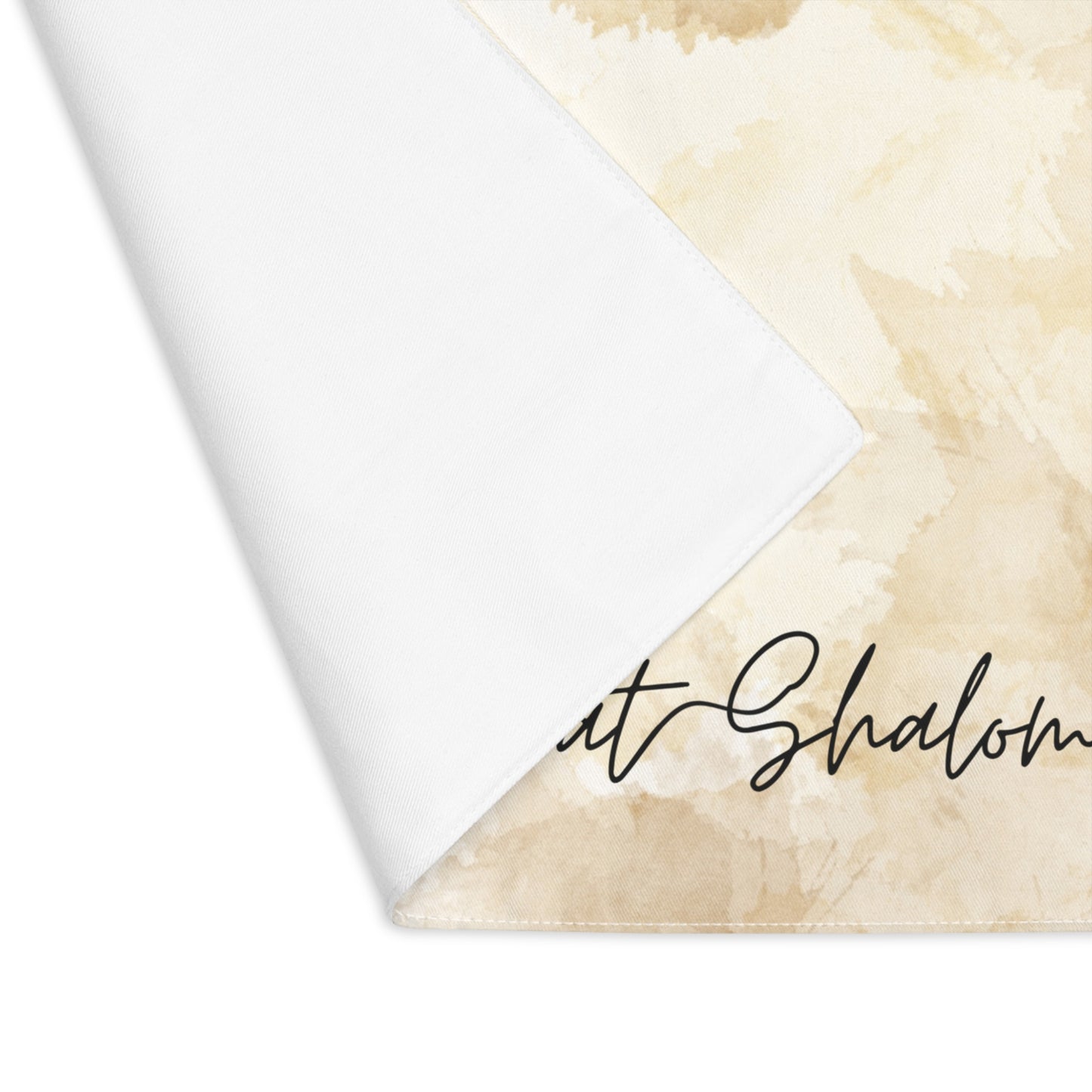 Challah cover/ placemat for Shabbat table with Shabbat Shalom caption - Browns shades