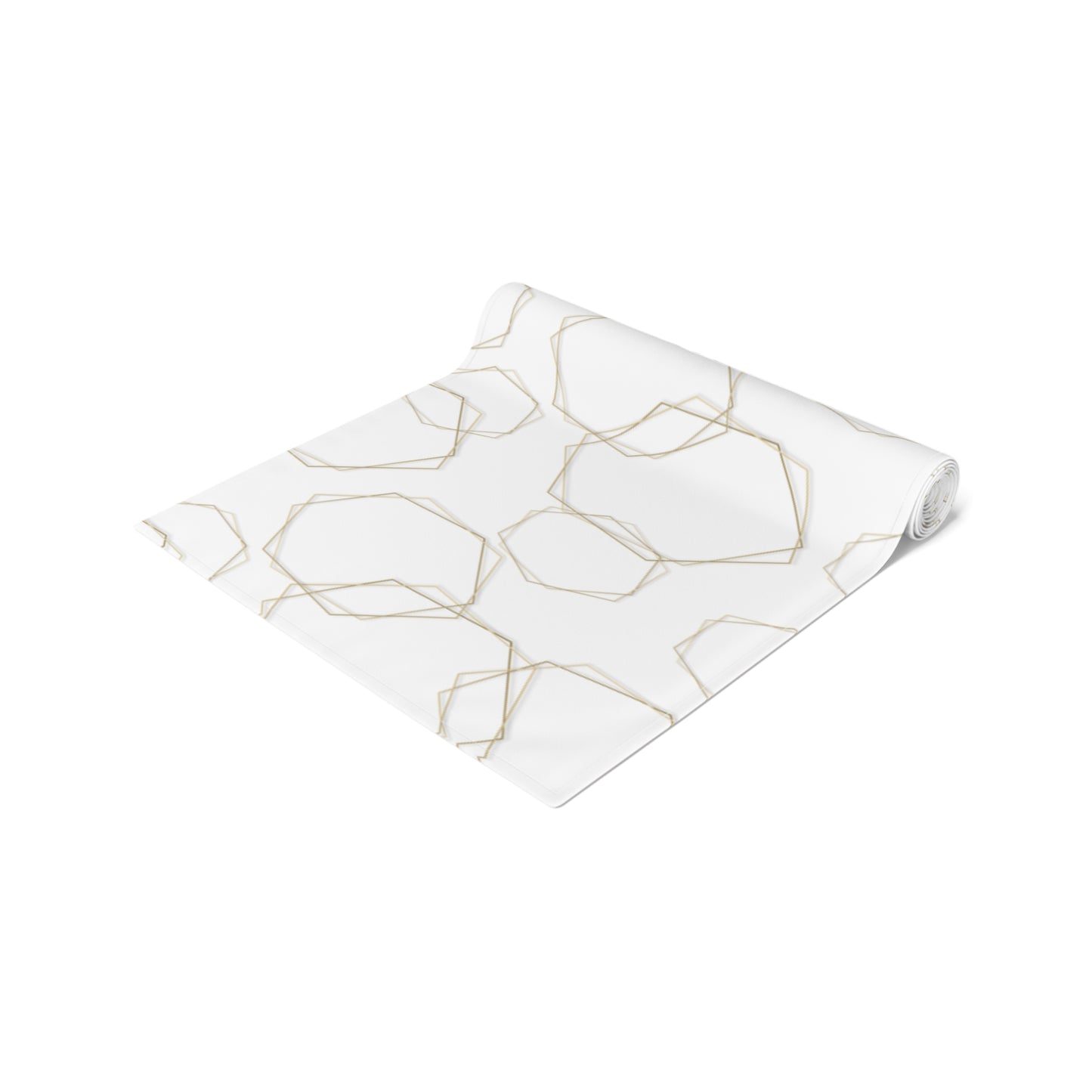 Shabbat Table Runner With Hebrew Shabbat Shalom And Geometric Shapes