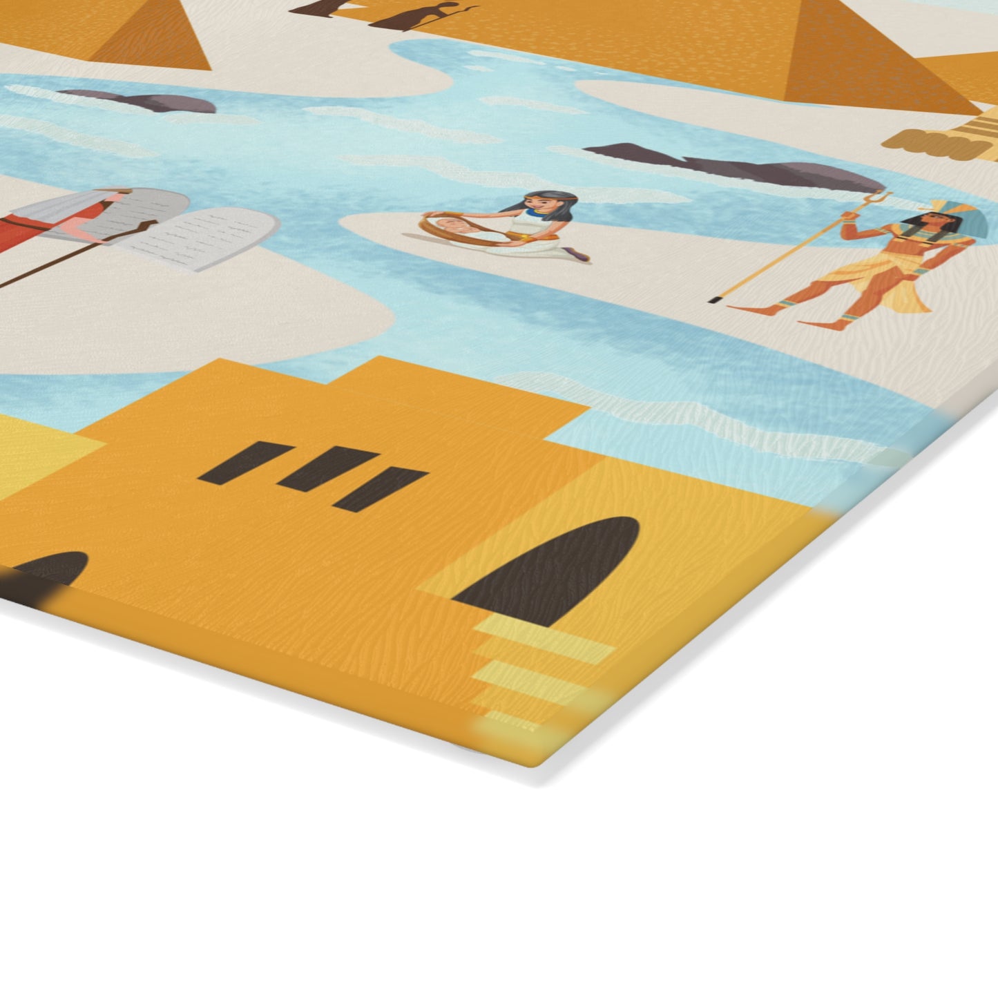 Passover Matzah Glass Board - Egypt Illustration