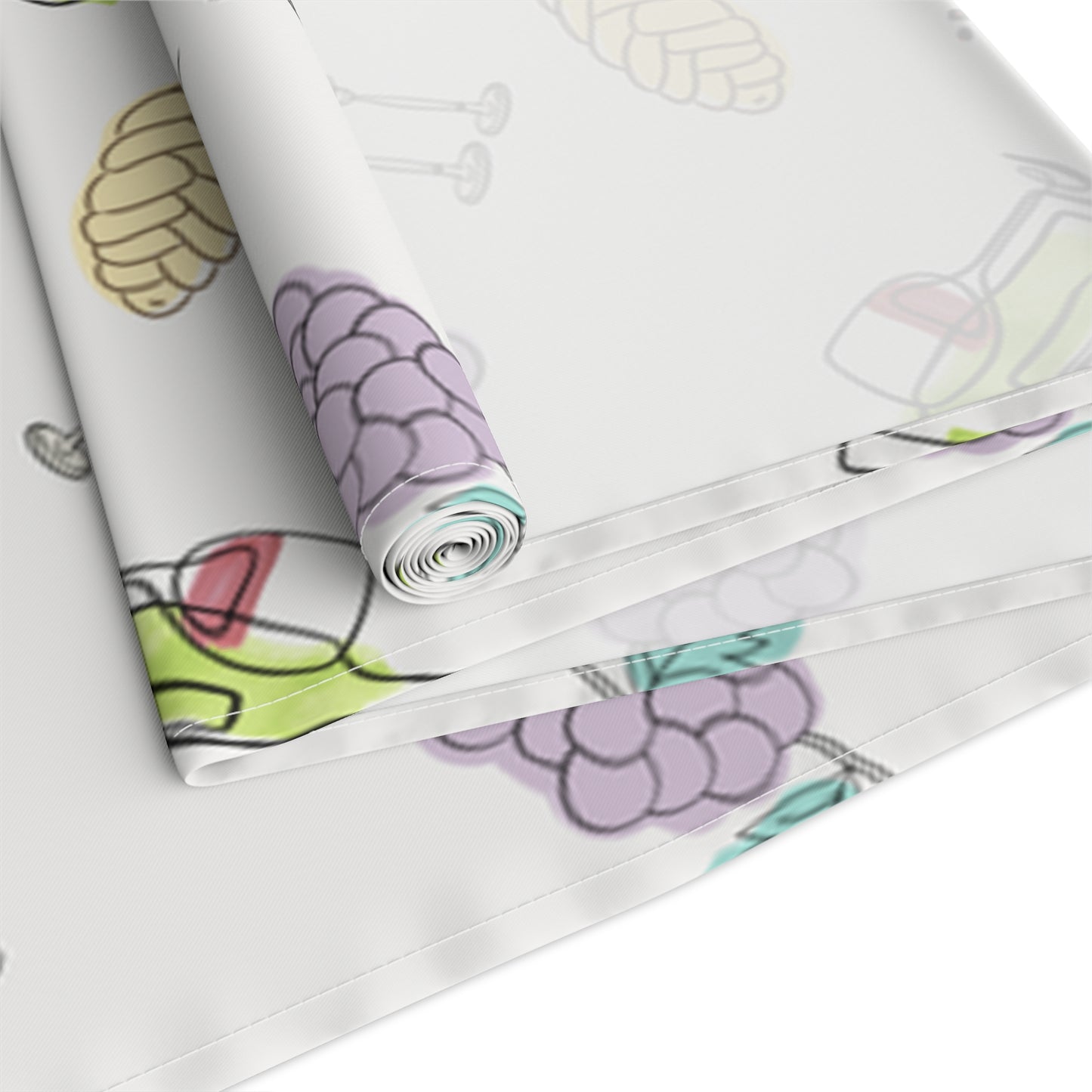 Shabbat Table Runner With Shabbat Illustrations