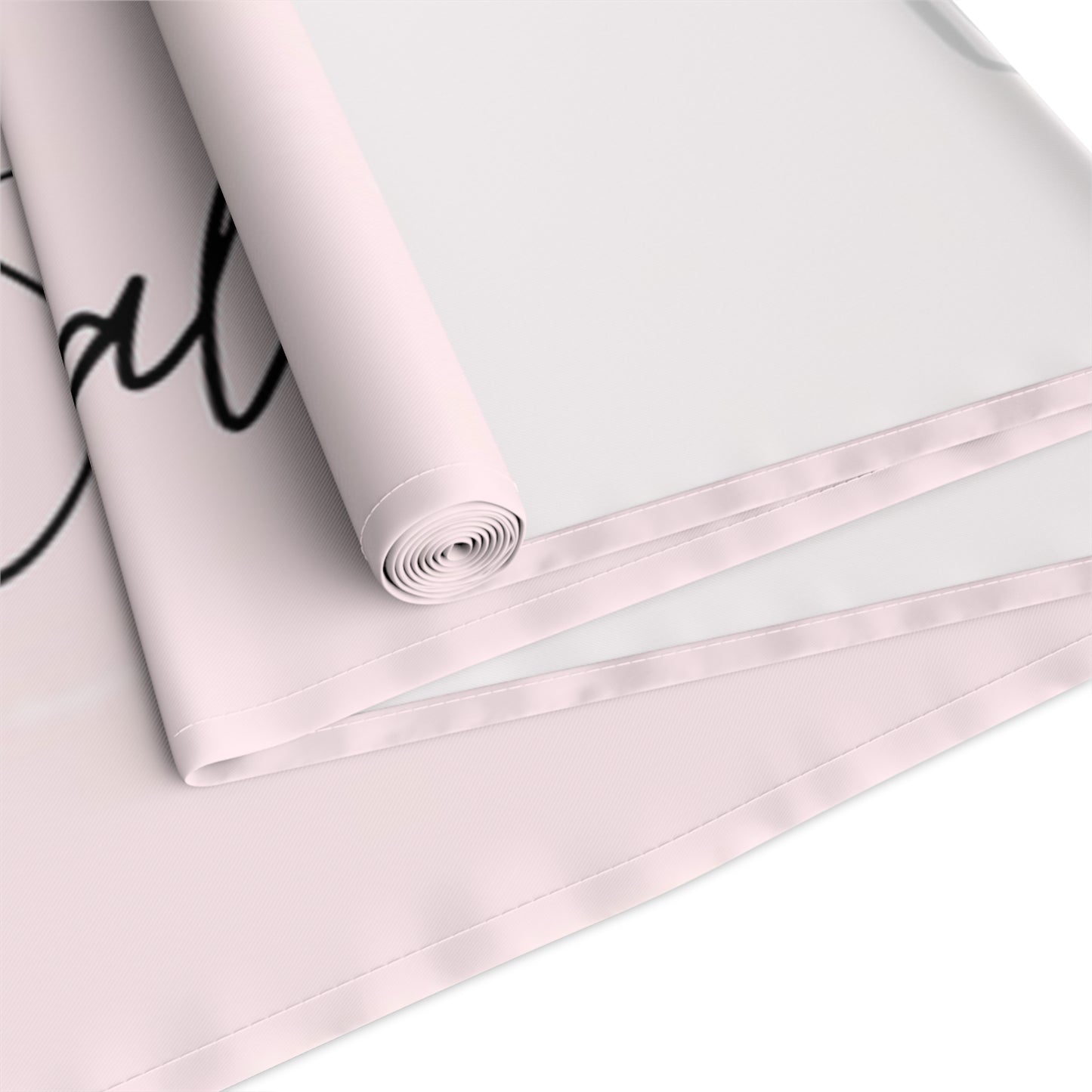 Shabbat Table Runner With Shabbat Shalom Caption - Pink Shades