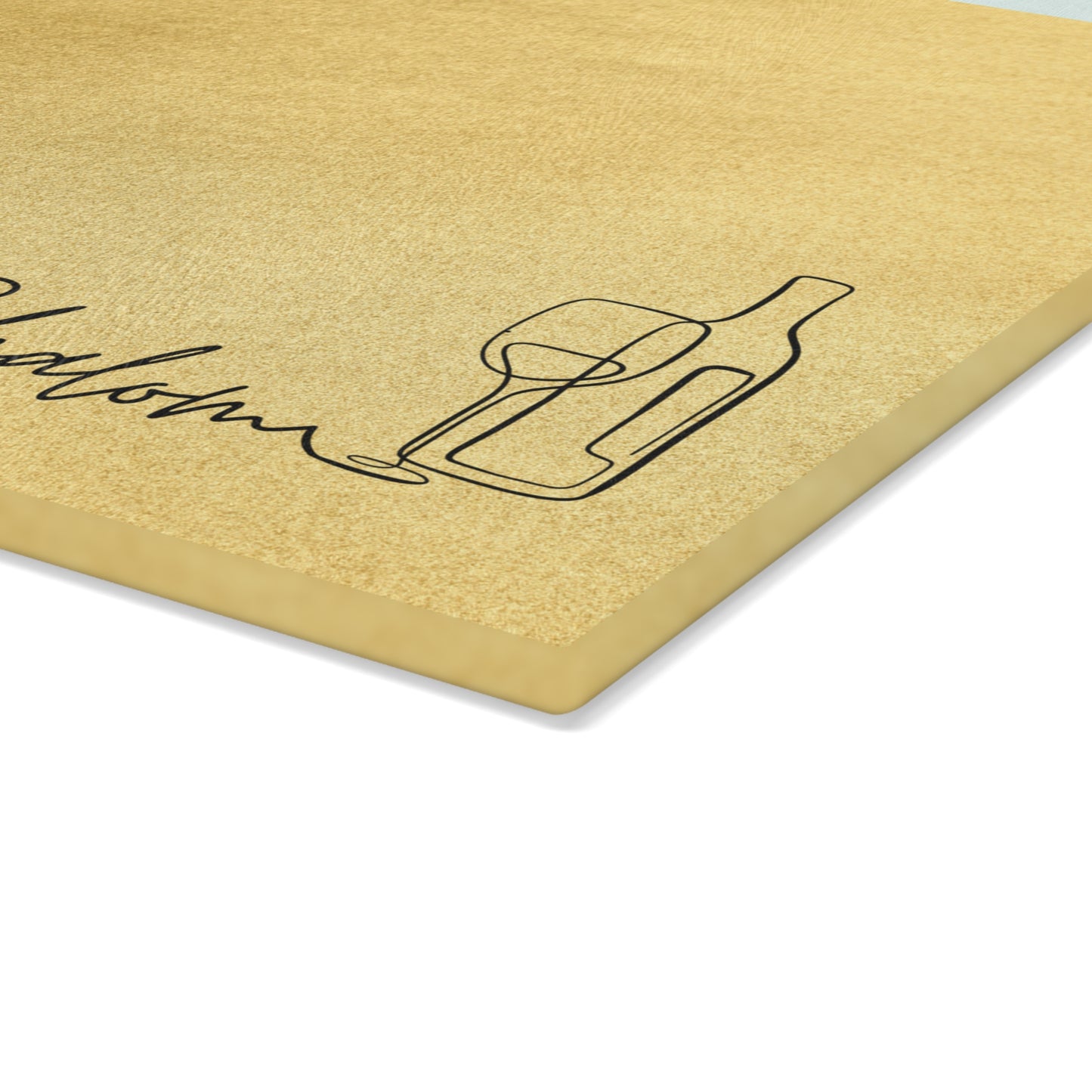 Shabbat Challah Glass Board With Shabbat Shalom Caption - Gold Shades