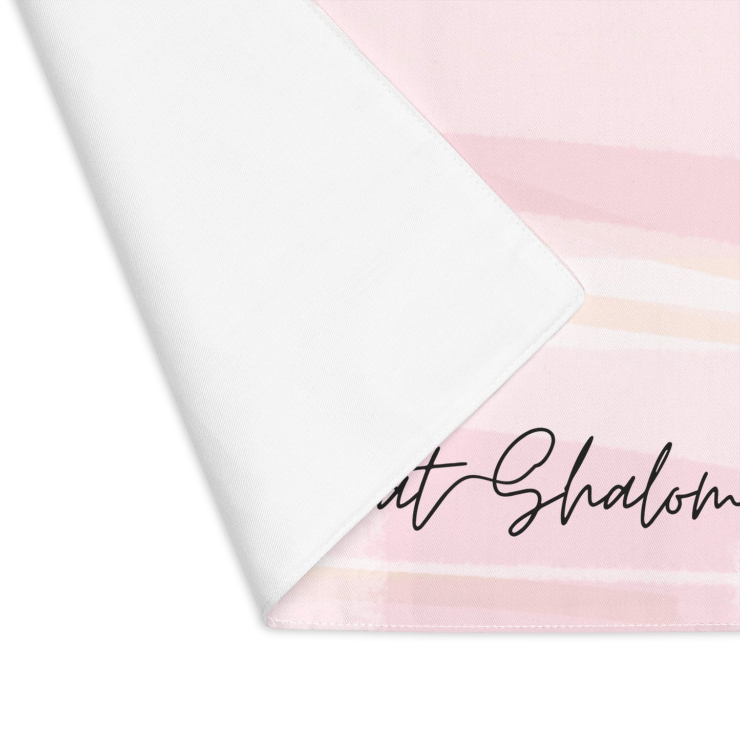 Challah cover/ placemat for Shabbat table with Shabbat Shalom caption - Pink shades