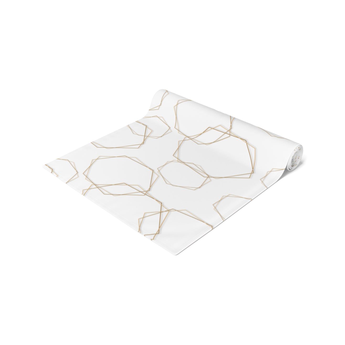 Shabbat Table Runner With Hebrew Shabbat Shalom And Geometric Shapes