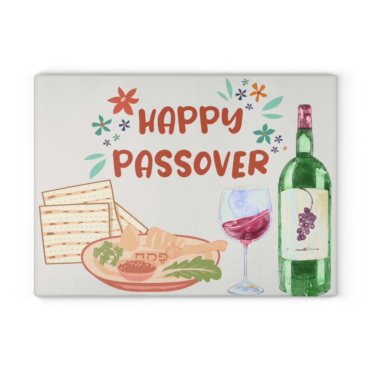 Passover Matzah Glass Board - Happy Passover