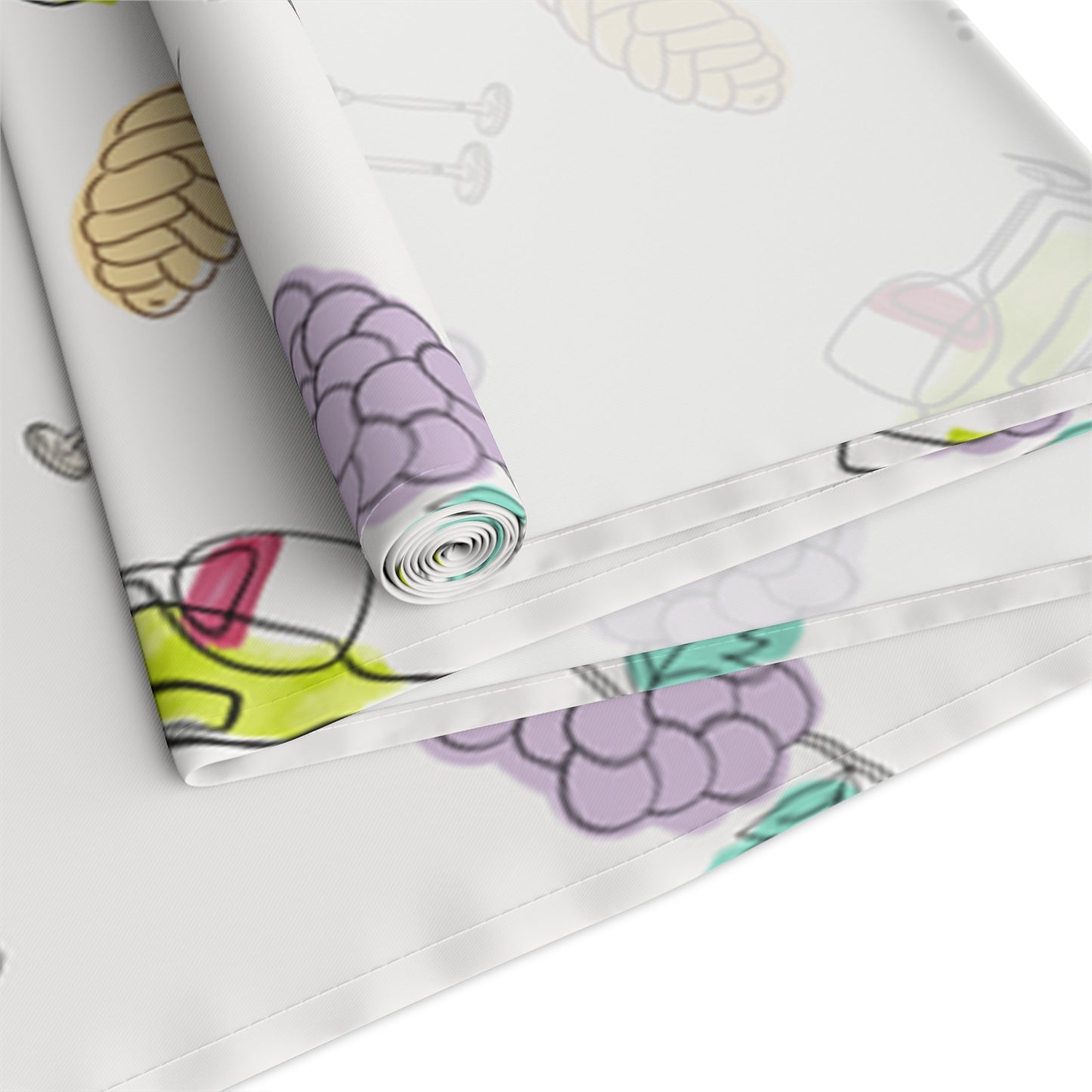 Shabbat Table Runner With Shabbat Illustrations