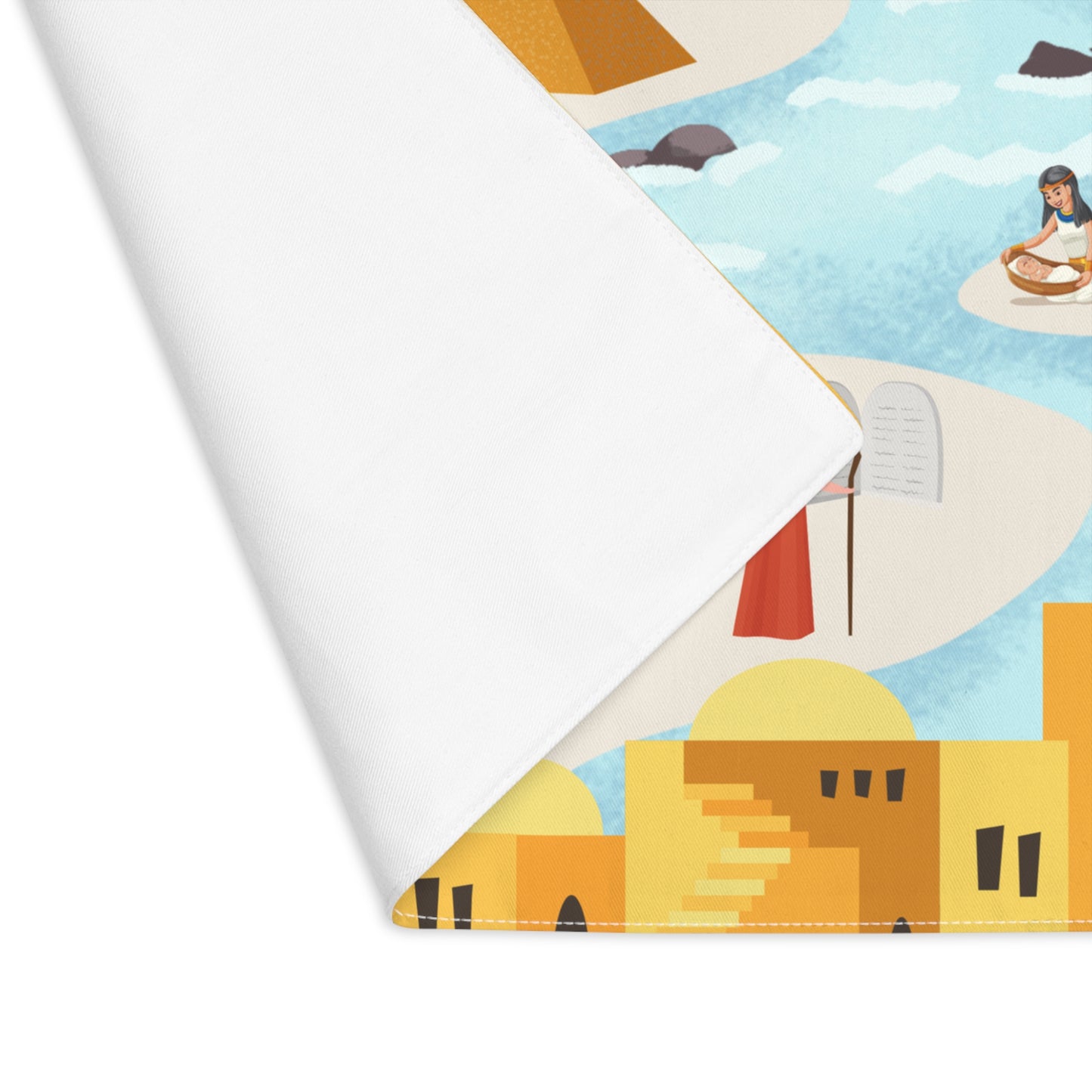 Passover Matzah Cover/ placemat for the Holiday Table with Egypt-themed Illustration