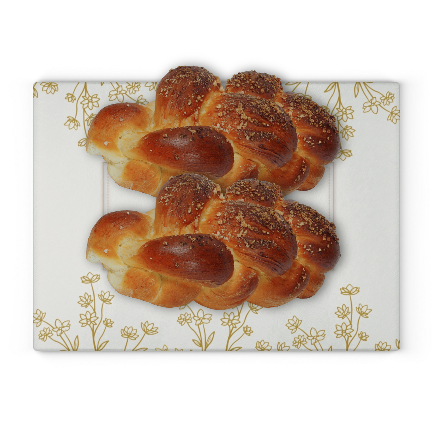 Shabbat Challah Glass Board With Hebrew Inscription 'Lechavod Shabbat Kodesh'