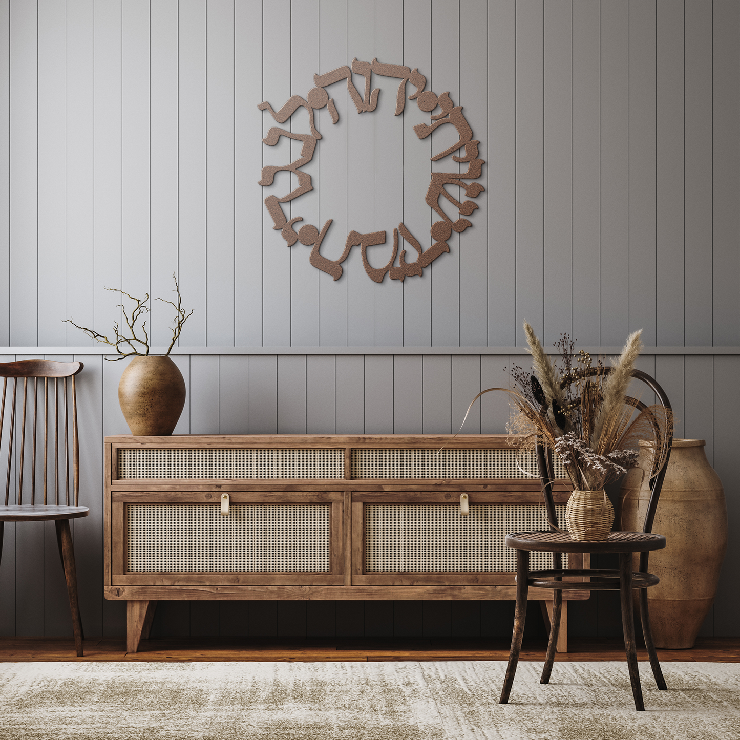 Shiviti_Hashem_lenegdi_tamid_Circle_Me_Copper_Rustic_Hallway_Mockup.png