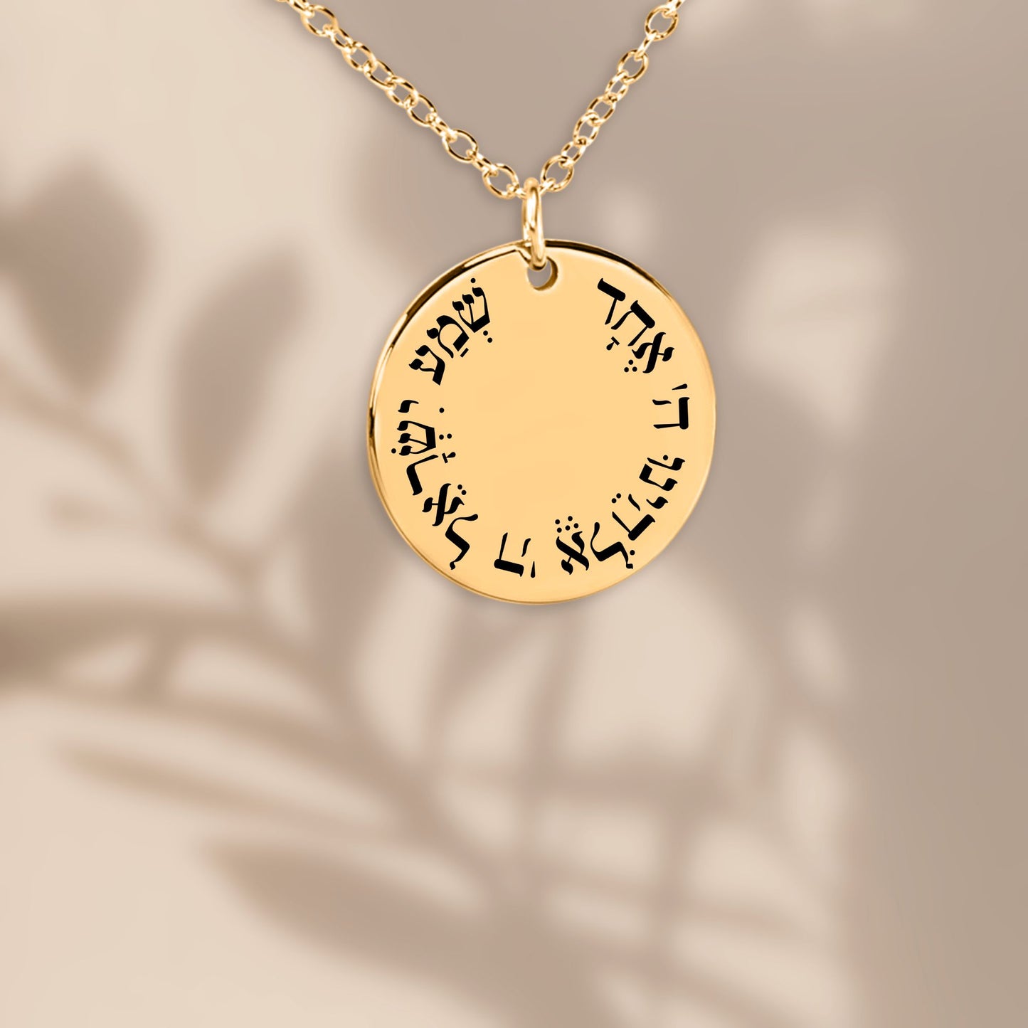'Shema Yisrael' Fine Links Coin Necklace