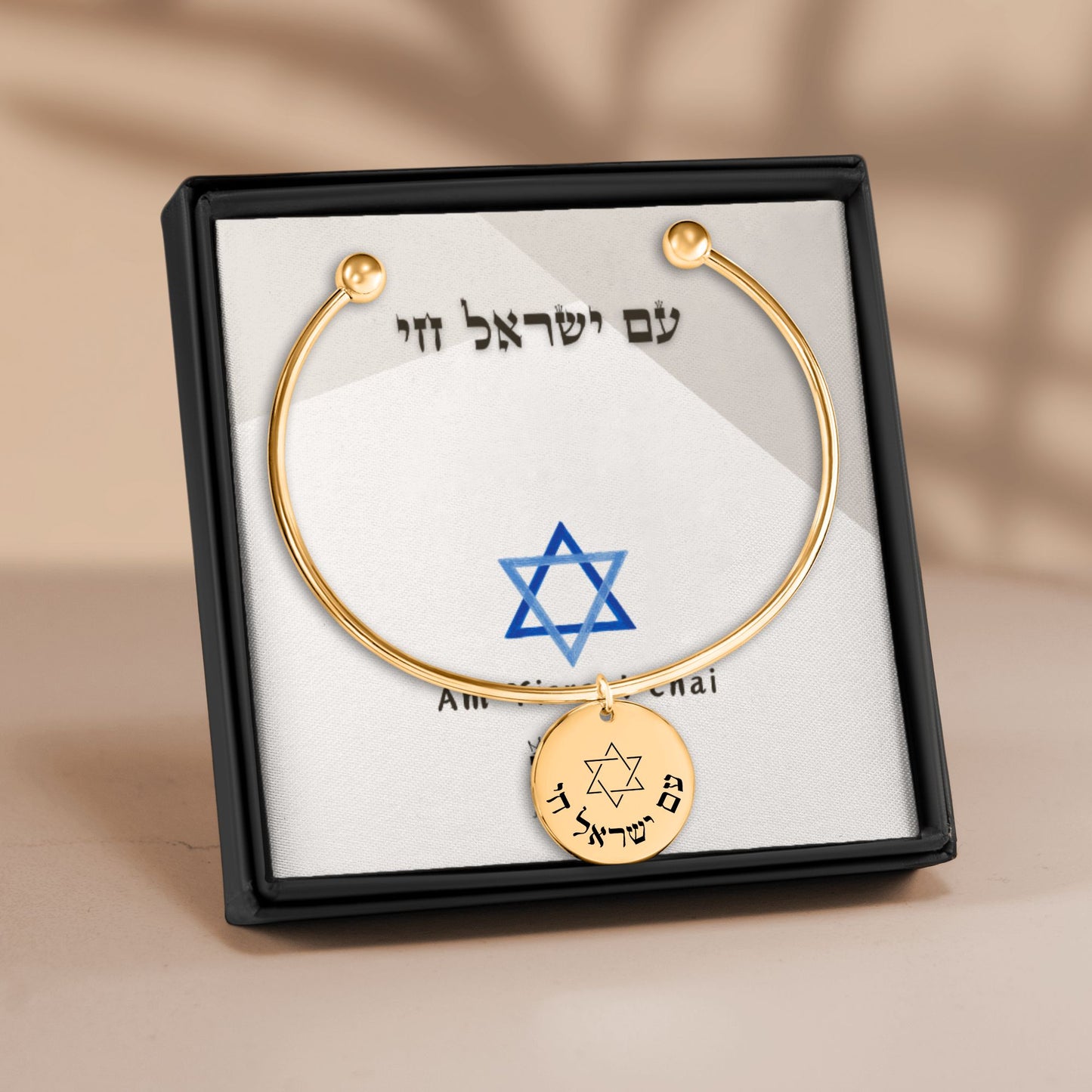 "Am Yisrael Chai" With Star Of David Bangle Bracelet