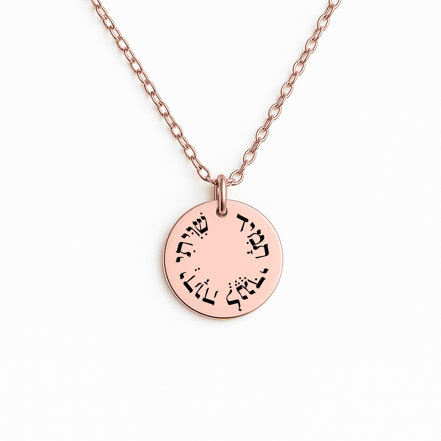 "Shiviti Hashem lenegdi tamid" Fine Links Coin Necklace