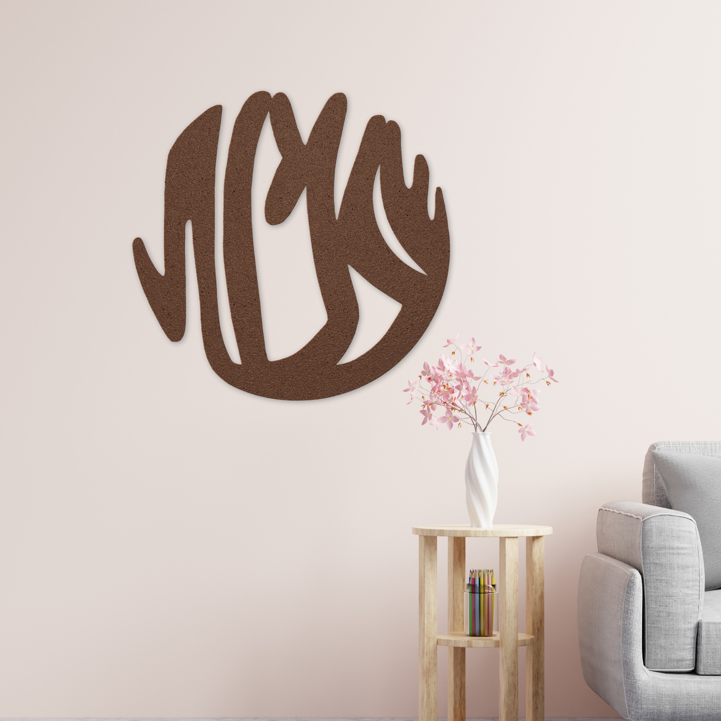 Hebrew metal sign of the word 'Shlemut' - Wholeness from round-concept collection