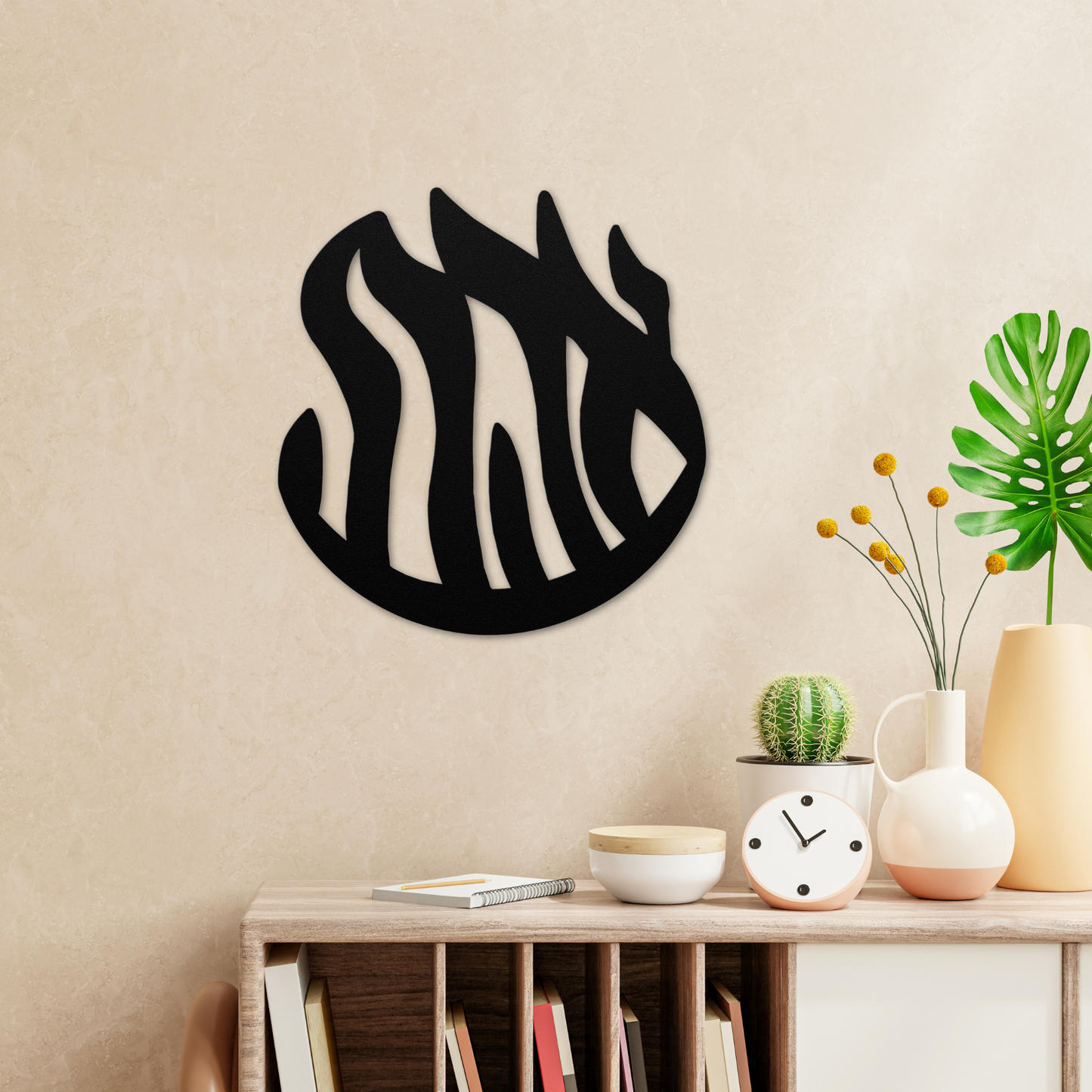 Hebrew metal sign of the word 'Ahava' -  round-concept collection