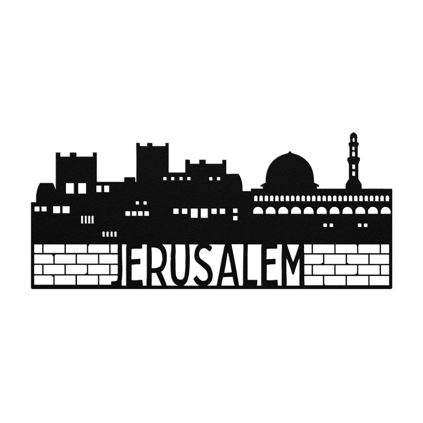 Jerusalem metal wall sign