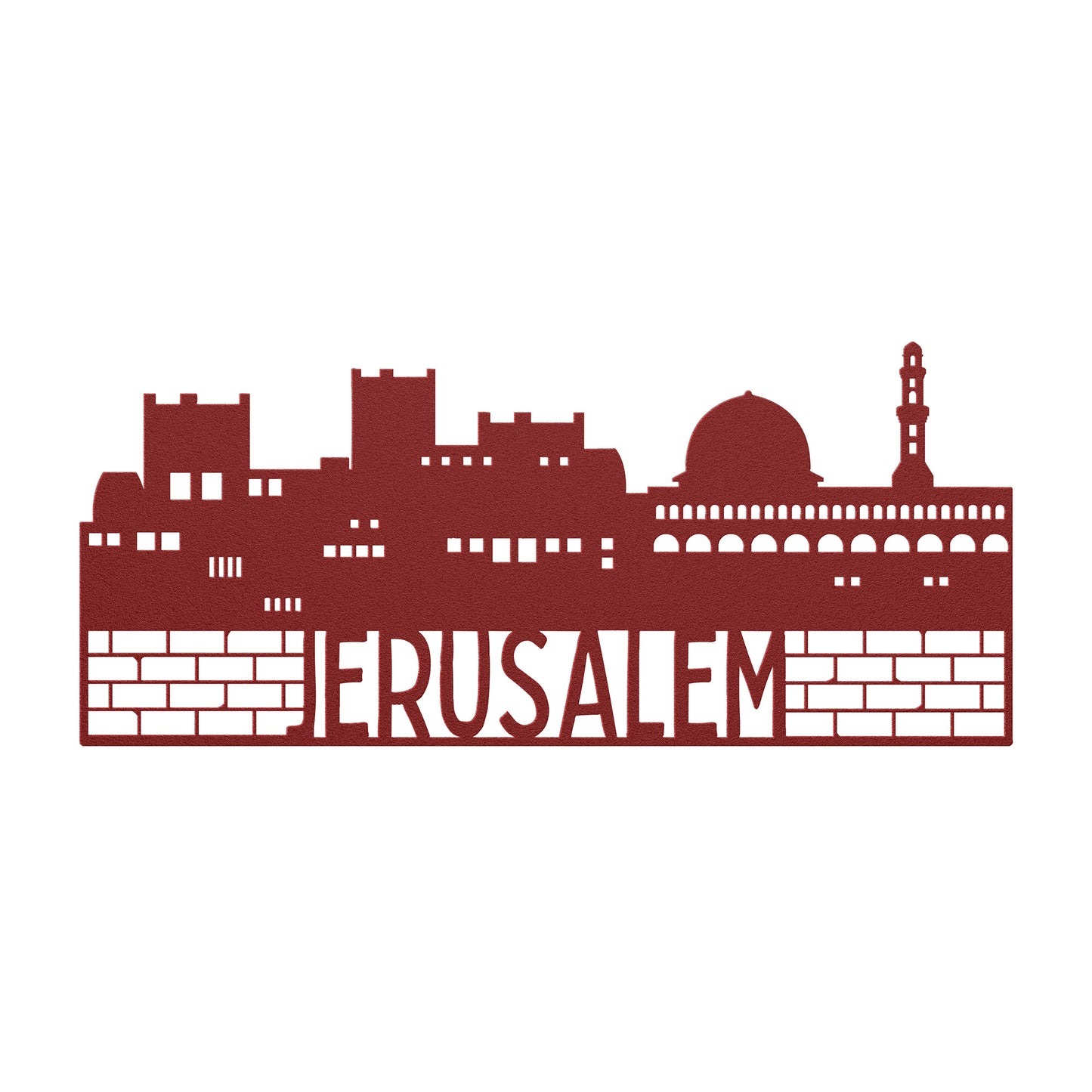 Jerusalem metal wall sign