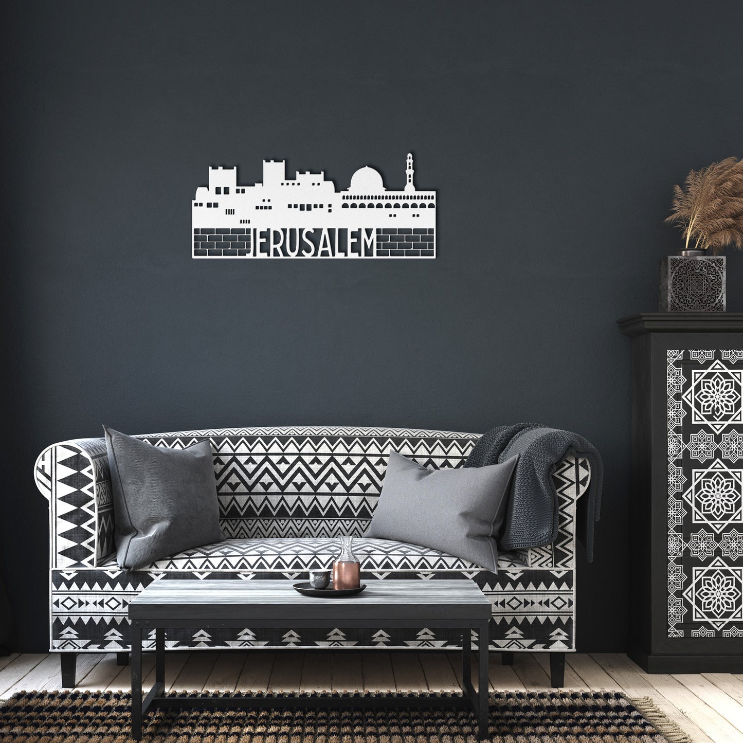 Jerusalem metal wall sign