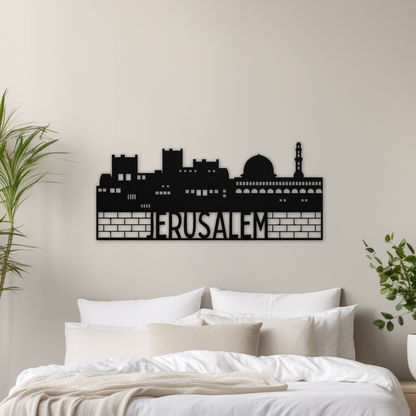 Jerusalem metal wall sign