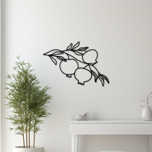 A metal sign of a pomegranate branch, Rosh Hashanah