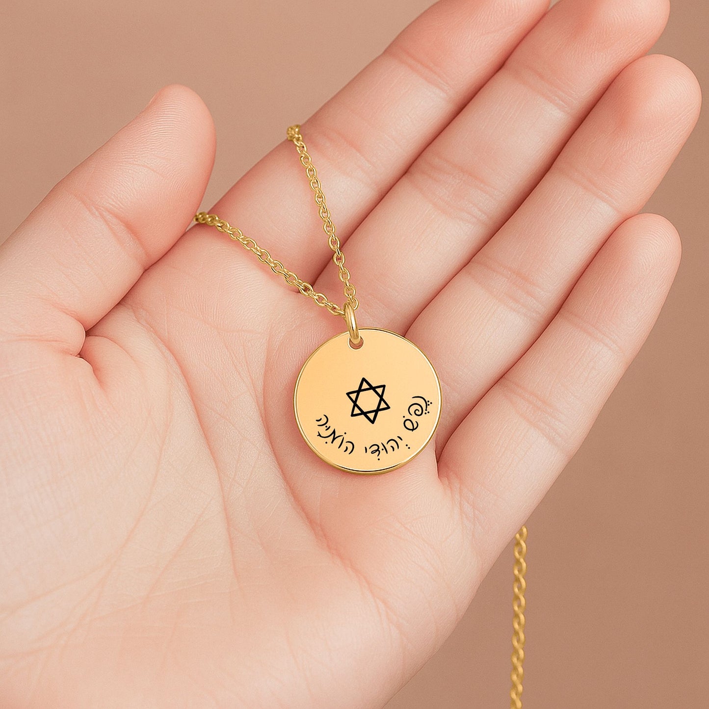 “Nefesh Yehudi Homiyah” - "The Jewish soul still yearns” Fine Links Coin Necklace