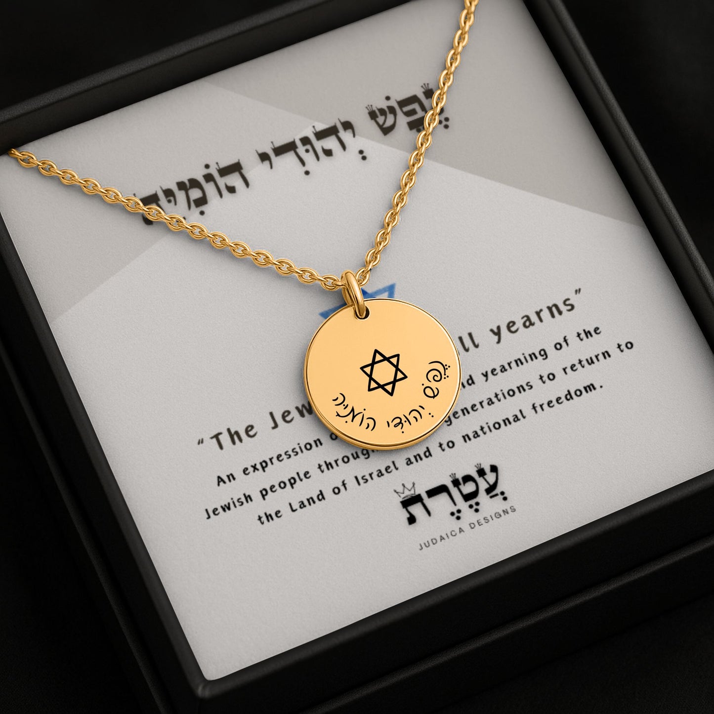 “Nefesh Yehudi Homiyah” - "The Jewish soul still yearns” Fine Links Coin Necklace