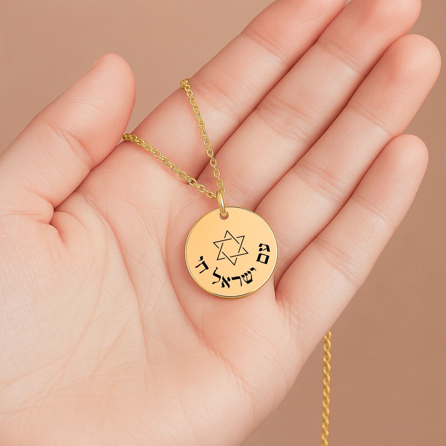 “Am Yisrael Chai” Fine Links Coin Necklace