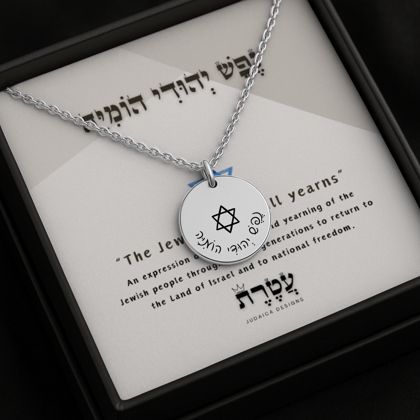 “Nefesh Yehudi Homiyah” - "The Jewish soul still yearns” Fine Links Coin Necklace