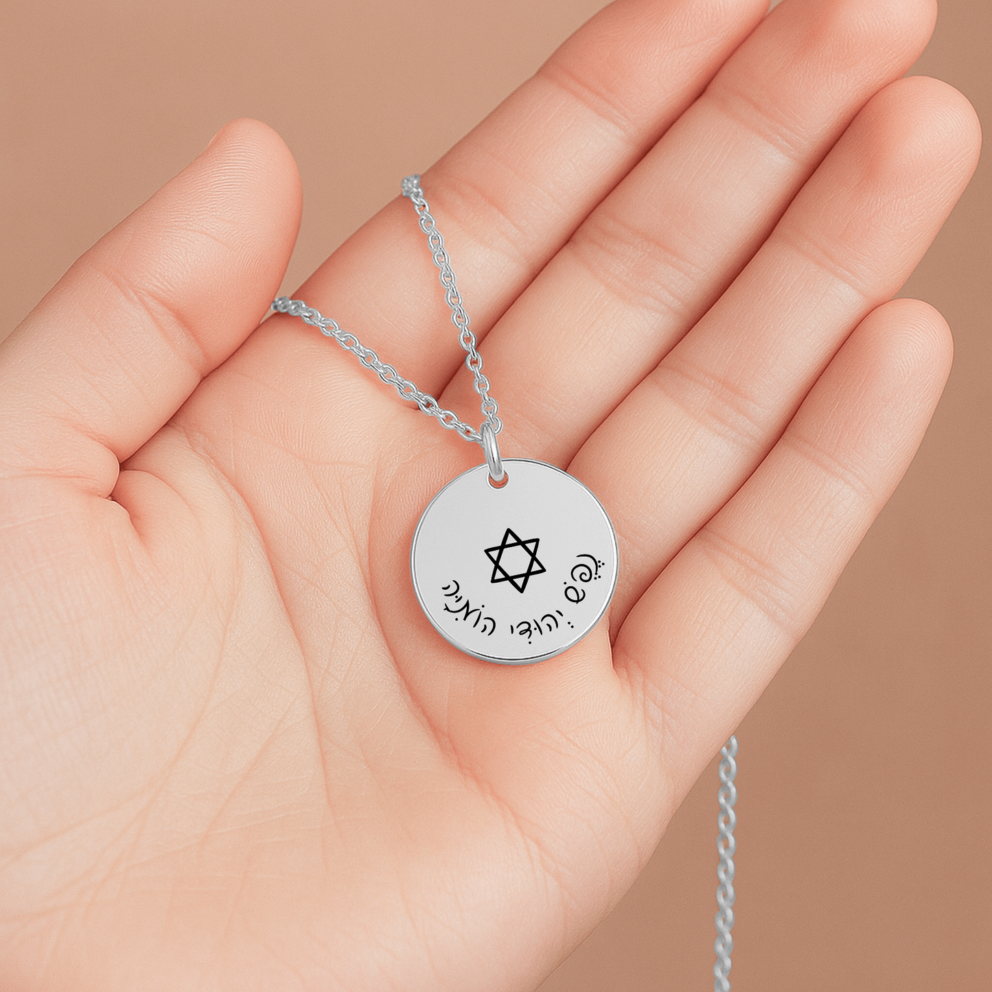 “Nefesh Yehudi Homiyah” - "The Jewish soul still yearns” Fine Links Coin Necklace