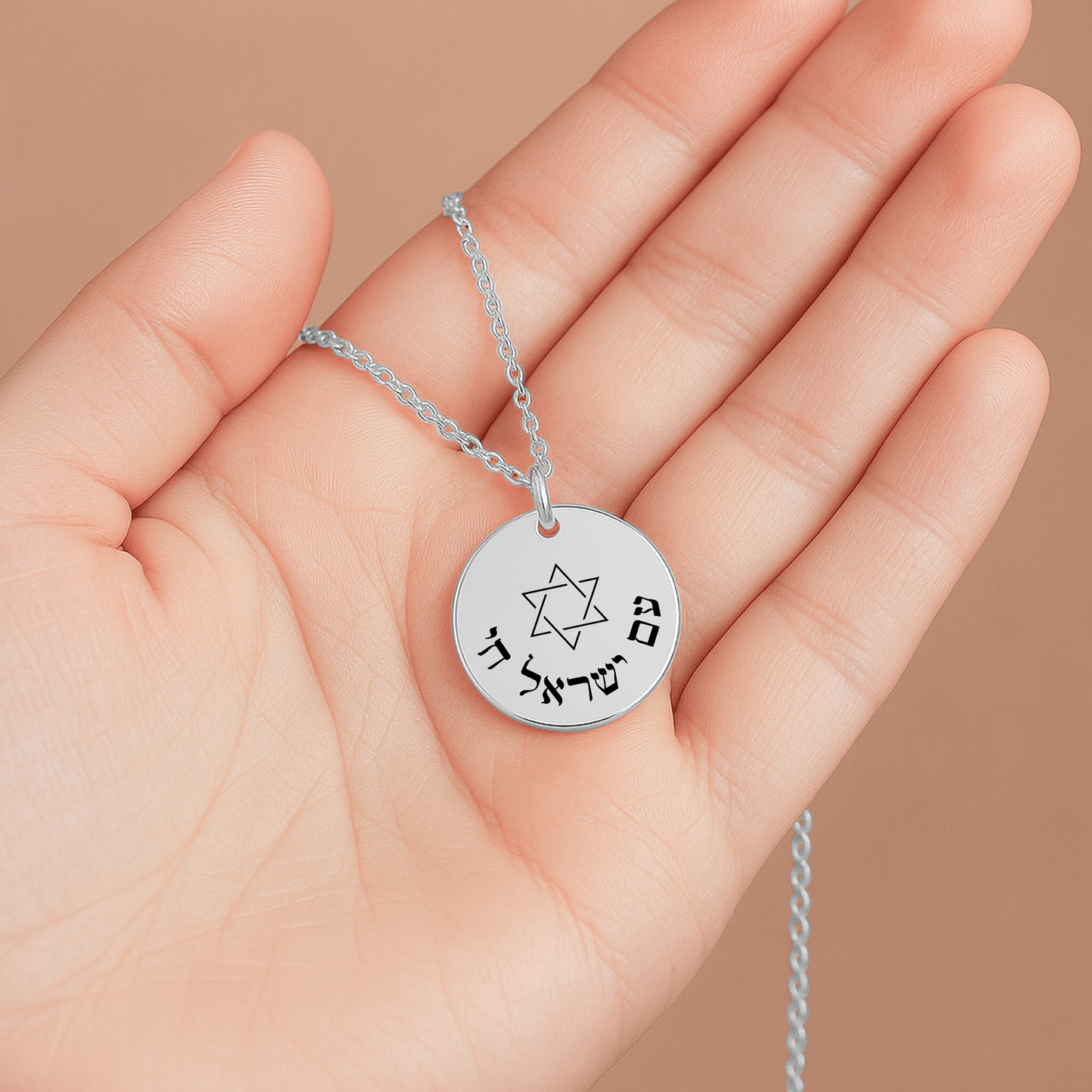“Am Yisrael Chai” Fine Links Coin Necklace