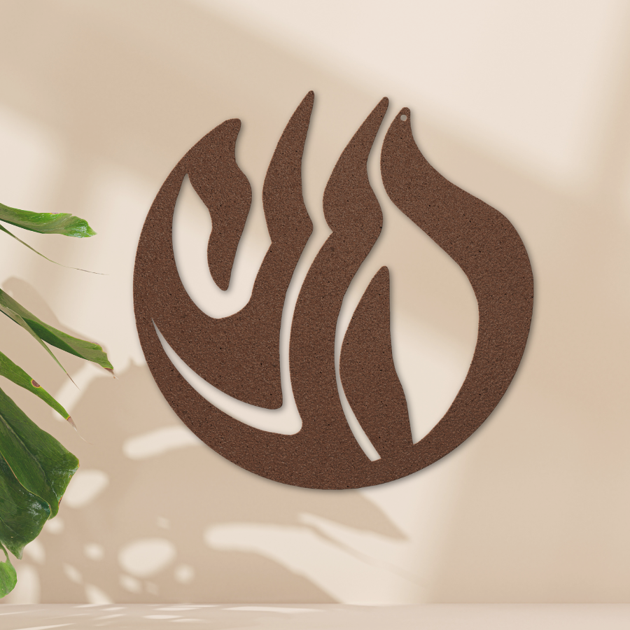 Hebrew metal sign of the word 'Hineni' - round-concept collection